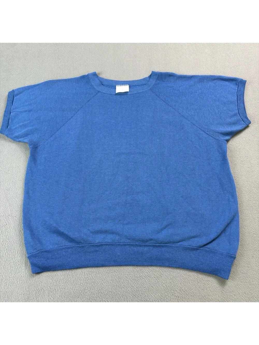 Vintage 70s 80s Blank Short Sleeve Crewneck Sweatshirt Boxy Med / Large 21.75x20